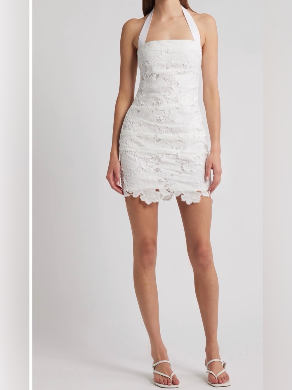 DEFI COLLECTIVE Alva Lace Halter Minidress